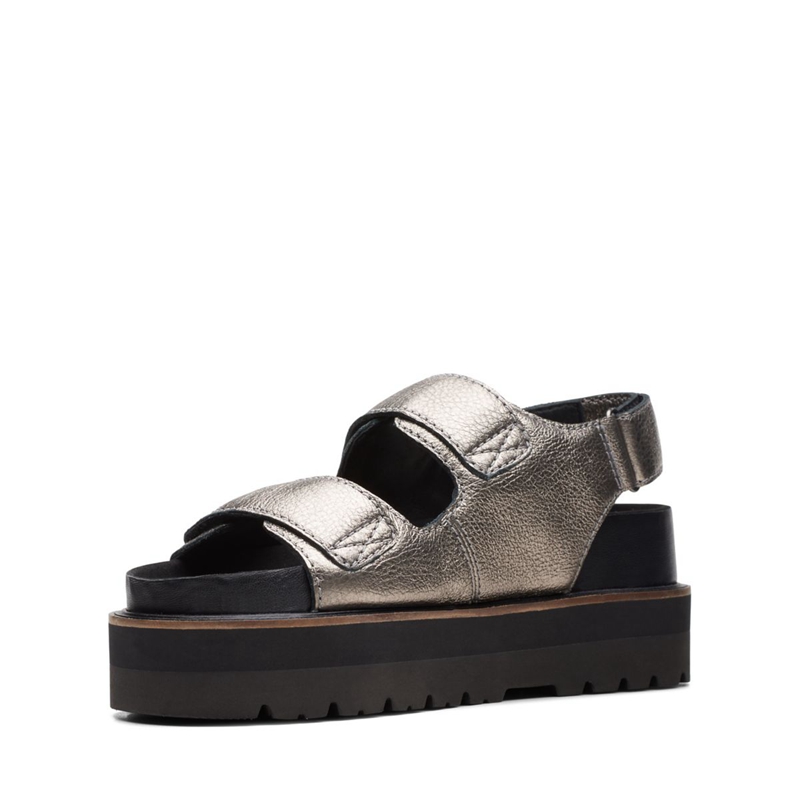 Silver Women's Clarks Orianna Sea Metallic Sandals | 2013598-WU