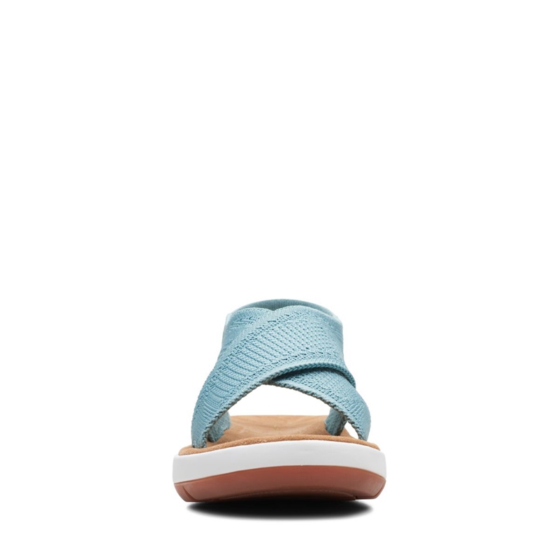 Turquoise Women's Clarks Jemsa Dash Knit Sandals | 2301764-WF