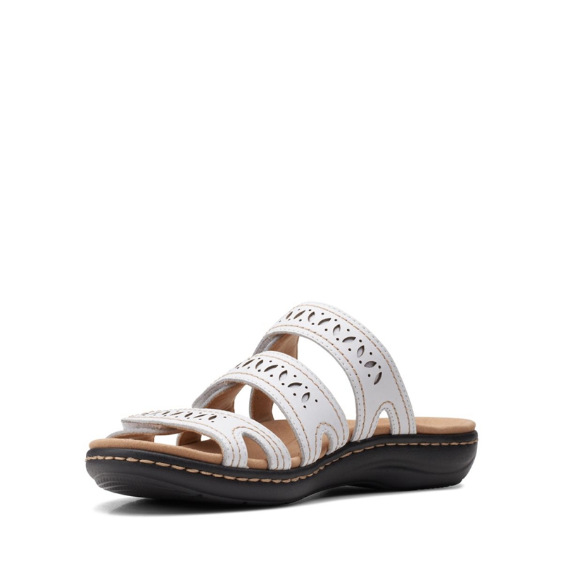 White Women's Clarks Laurieann Dee Leather Sandals | 0385976-XT