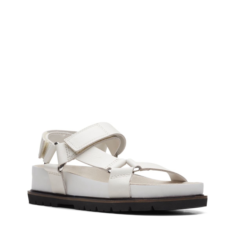 White Women's Clarks Orianna Sporty Leather Sandals | 6708245-NG