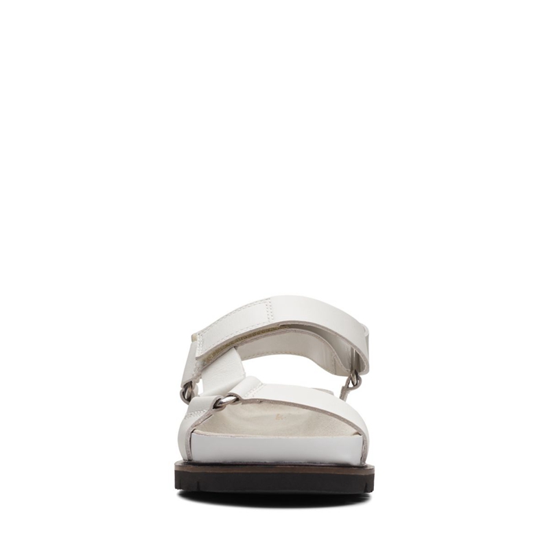 White Women's Clarks Orianna Sporty Leather Sandals | 6708245-NG