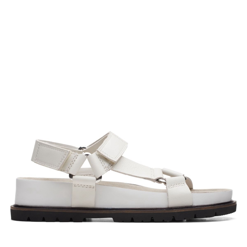 White Women\'s Clarks Orianna Sporty Leather Sandals | 6708245-NG