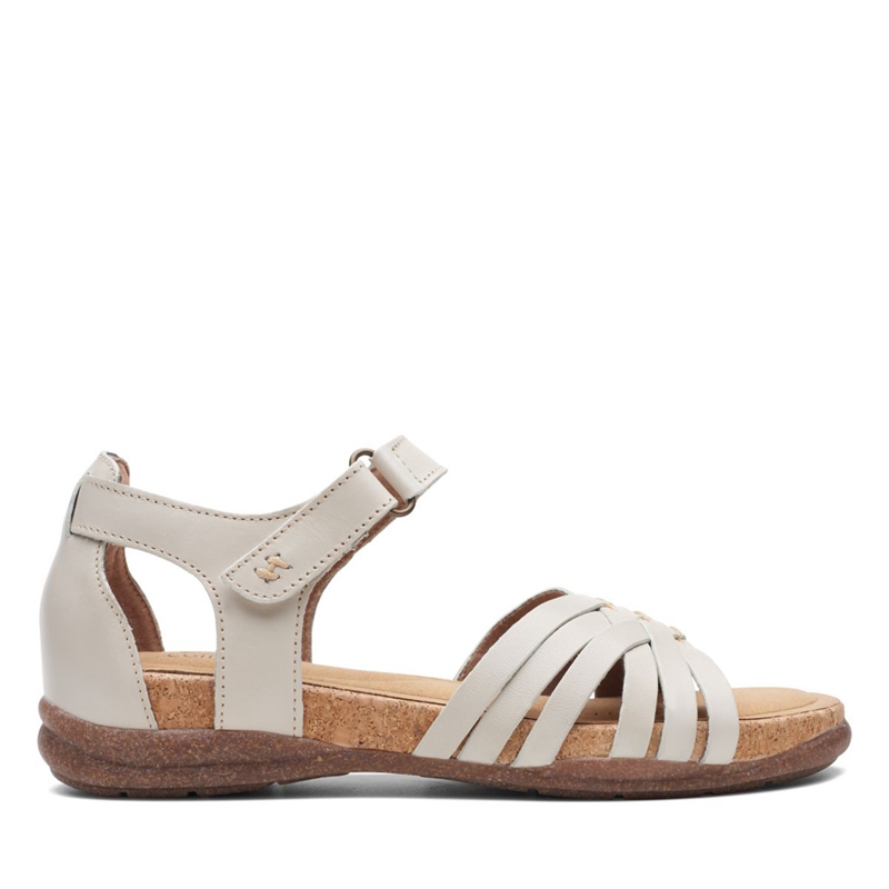 White Women\'s Clarks Roseville Cove Leather Sandals | 7014295-BF