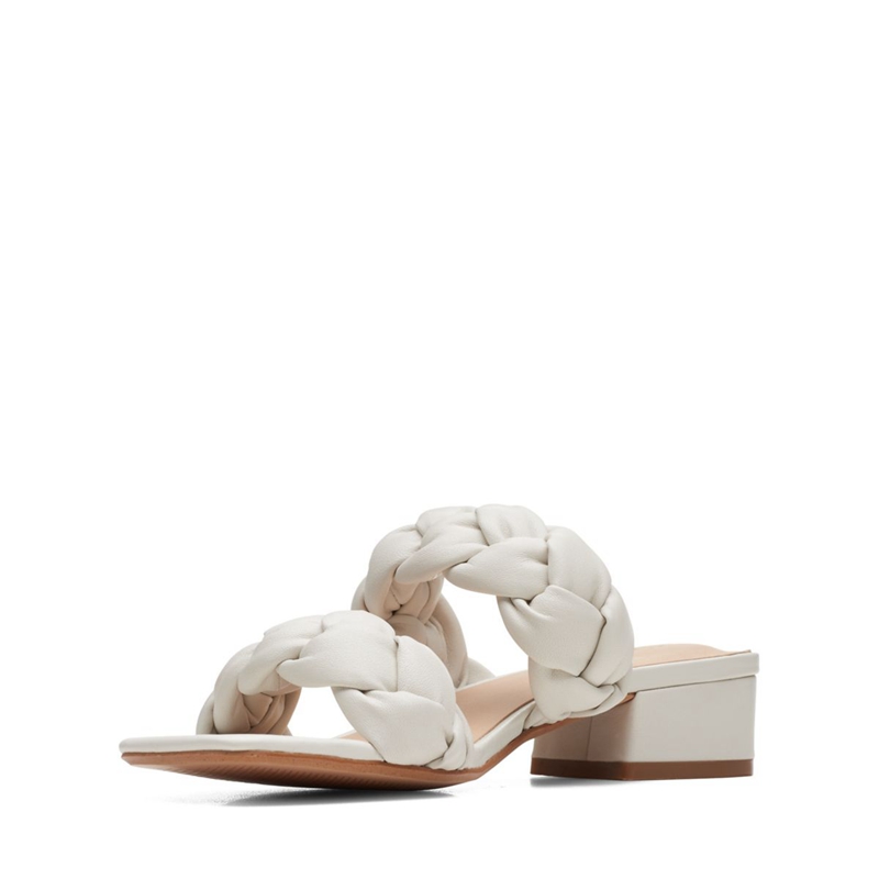 White Women's Clarks Seren25 Braid Leather Sandals | 3981257-SH