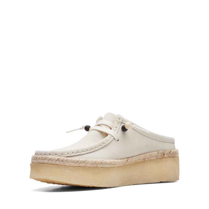 White Women's Clarks Wallabee Cup Lo Suede Slip Ons | 1290358-ST