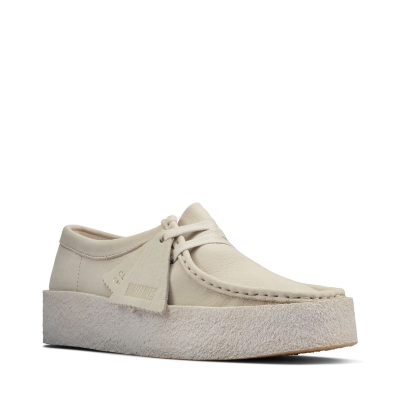 White Women's Clarks Wallabee Cup Nubuck Slip Ons | 0341758-XU