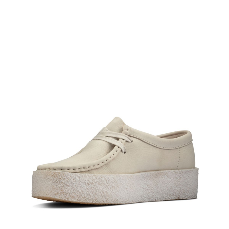 White Women's Clarks Wallabee Cup Nubuck Slip Ons | 0341758-XU