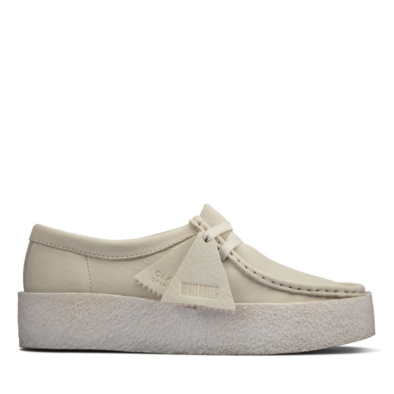 White Women\'s Clarks Wallabee Cup Nubuck Slip Ons | 0341758-XU